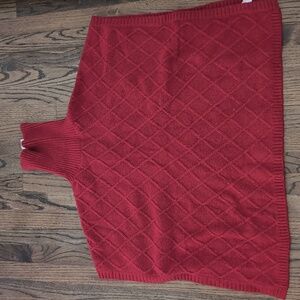 Loft Red Turtleneck Poncho NWT